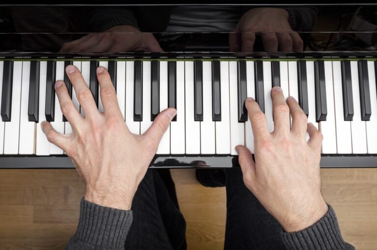 A person playing a piano.